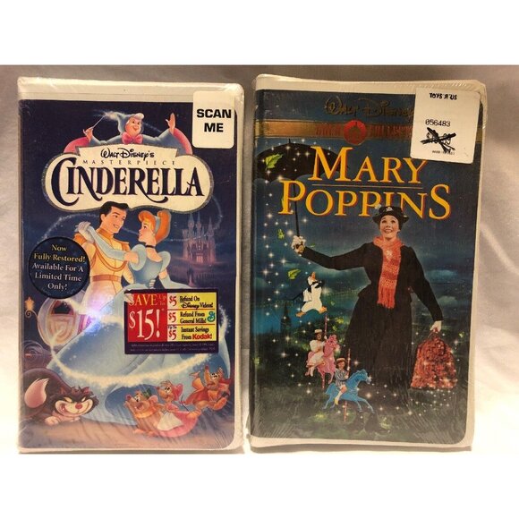 Disney VHS Lot The Lion King II Cinderella Little Mermaid Mary Poppins Sealed - Picture 4 of 5